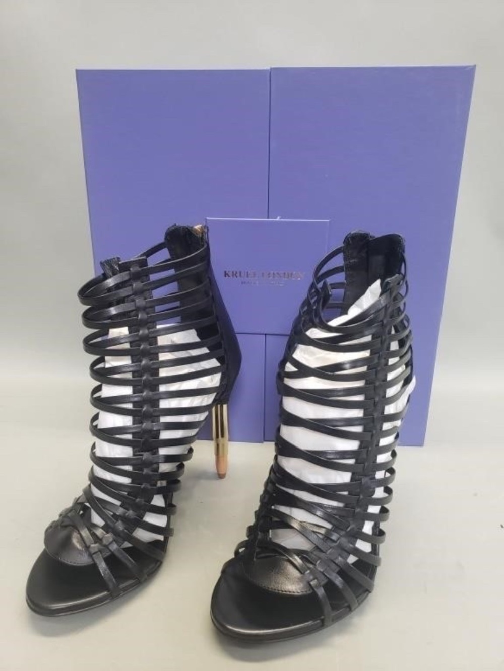 Kruel London Rare Bullet Heel Cage Sandals EU 37